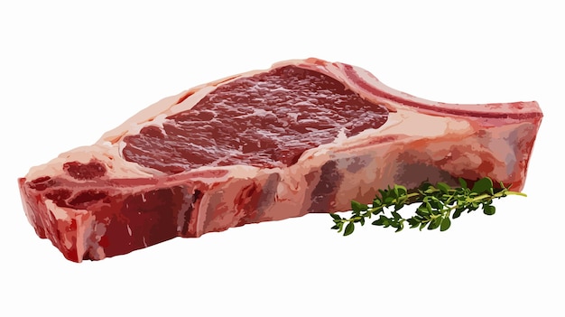 Ilustración aislada de vectores de carne de carne Rawone para diseños culinarios