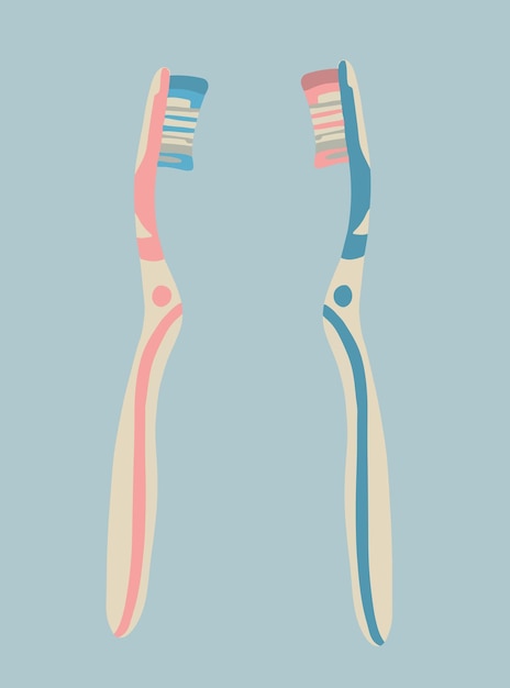 Ilustración aislada por vectores de cepillos de dientes