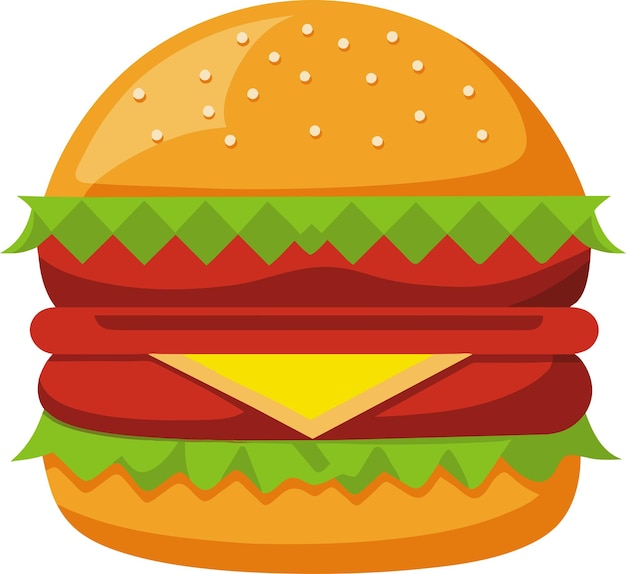 Ilustración aislada de vectores de hamburguesa