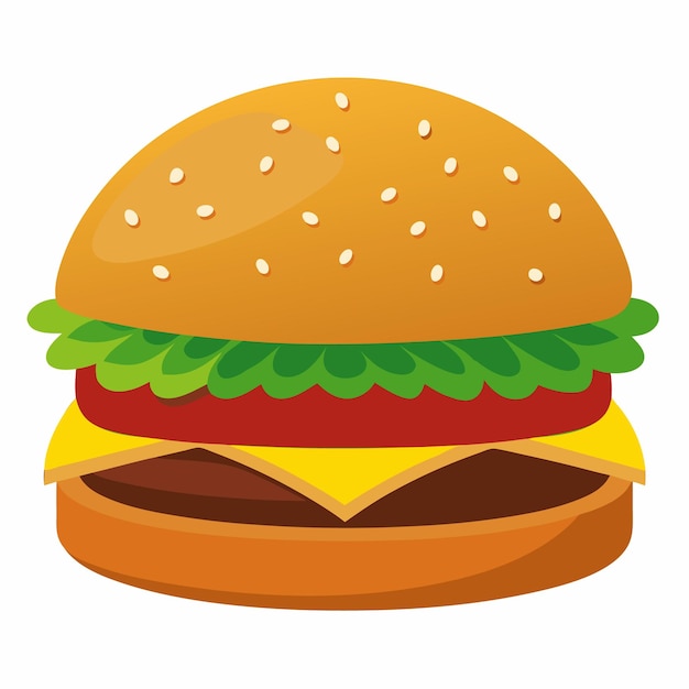 Ilustración aislada de vectores de hamburguesas de dibujos animados