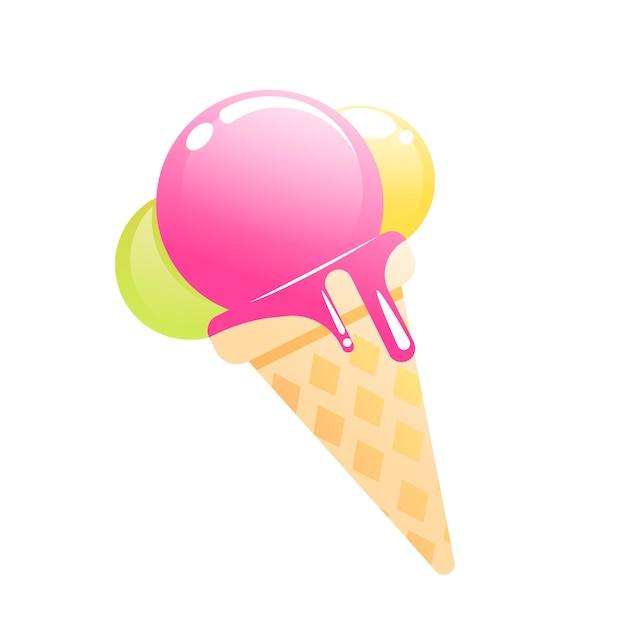 Ilustración aislada vectorial de helado vectorial sobre un fondo blanco