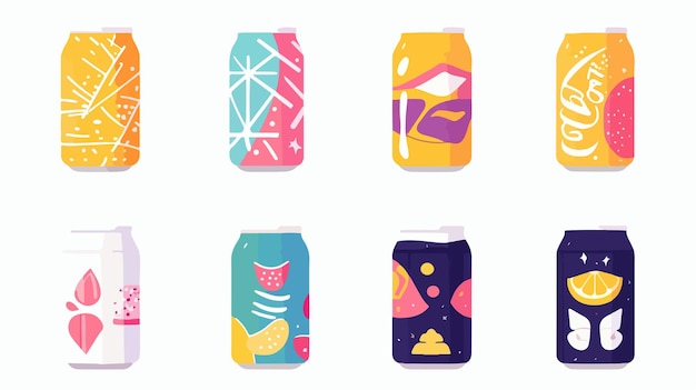 Ilustración aislada vectorial de lata de soda Diseño plano profesional 2D