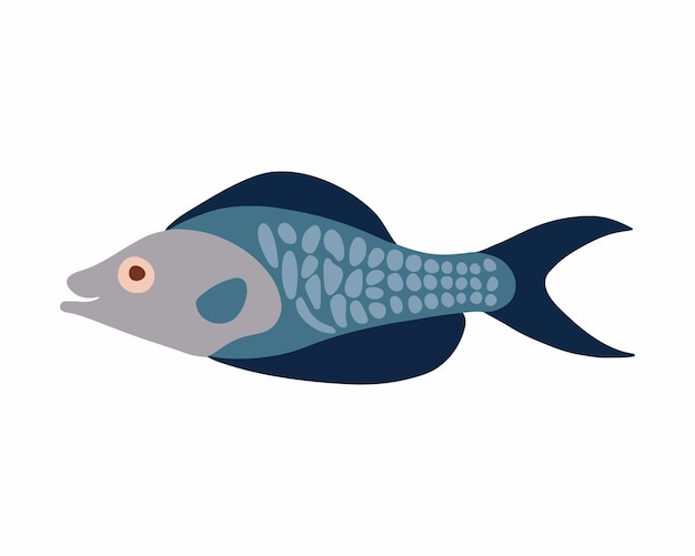 Ilustración aislada vectorial de un pez sobre un fondo blanco