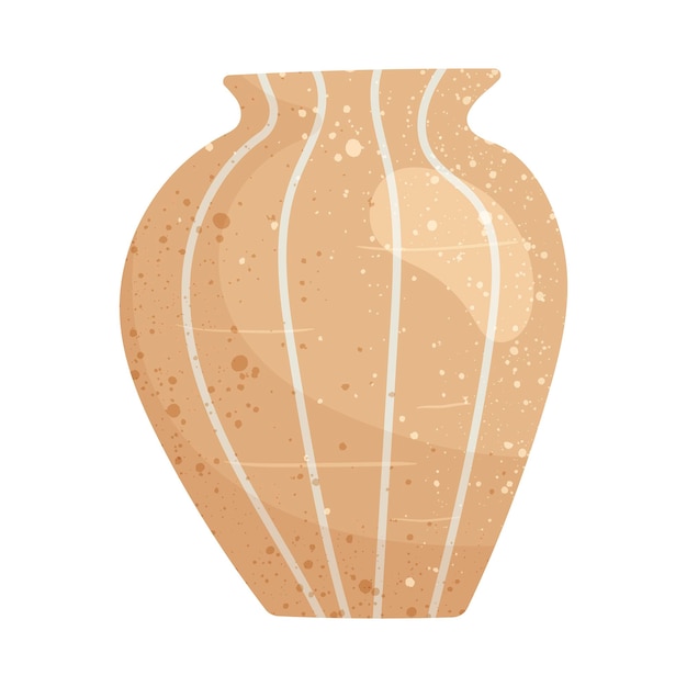 Ilustración aislada vectorial sobre fondo blanco Un jarrón simple con una decoración de forma elegante Elemento de diseño en atributo de estilo plano o decoración de la antigua Grecia