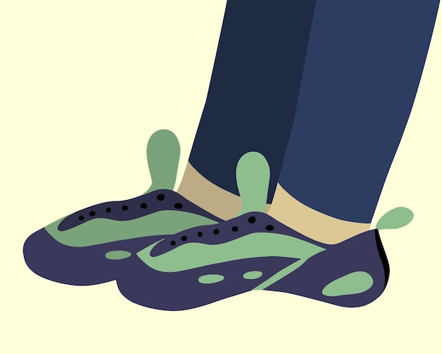 Vector ilustración aislada vectorial de zapatos de roca zapatos de escalada