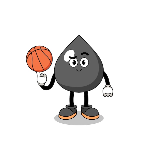 Ilustración al óleo como diseño de personajes de un jugador de baloncesto