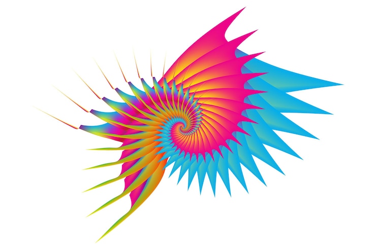 Vector ilustración de alas con gradaciones de colores con un concepto abstracto