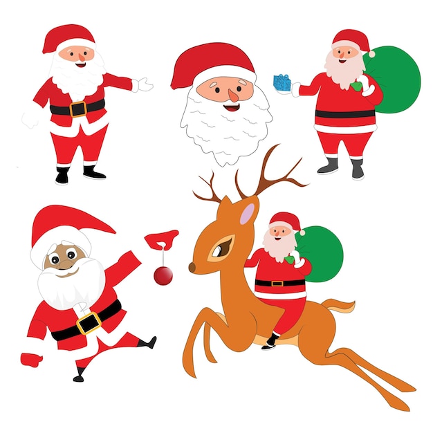 Ilustración de la alegre Santa Claus