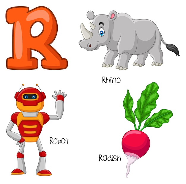 Ilustración del alfabeto R