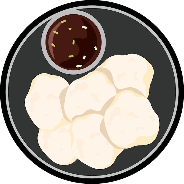 Ilustración de alimentos de la ASEAN para Indonesia y Singapur
