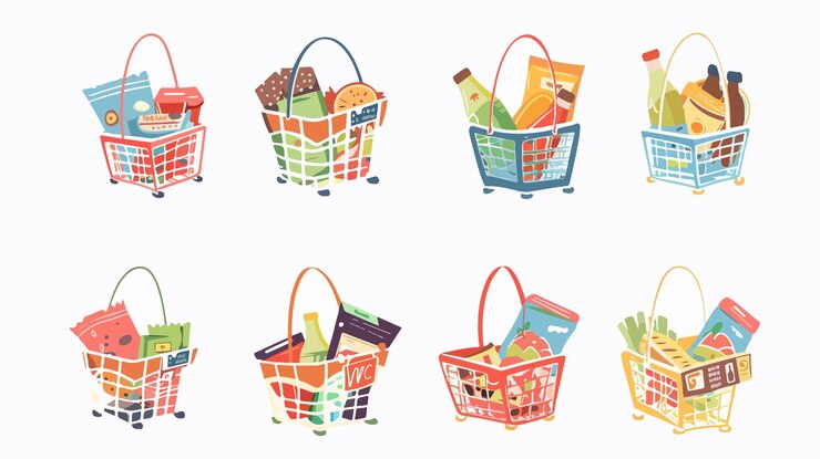 Vector ilustración de alimentos y bebidas de vector plano vibrante