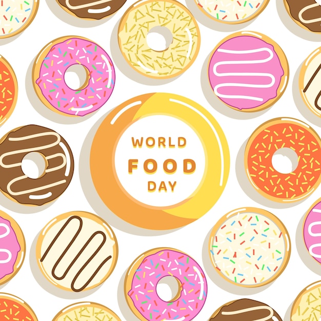 Ilustración de alimentos, para el día mundial de la alimentación.