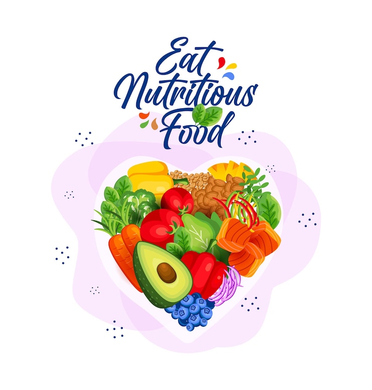 Vector ilustración de alimentos nutritivos
