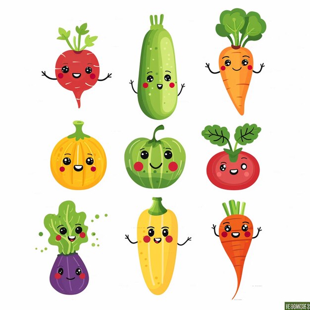 Ilustración de alimentos saludable vegetariano vegetal vegano vector orgánico zanahoria tomate fresco f