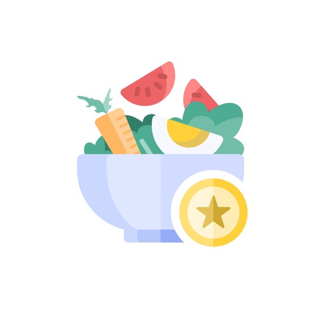 Vector ilustración de alimentos saludables y diseño plano del icono