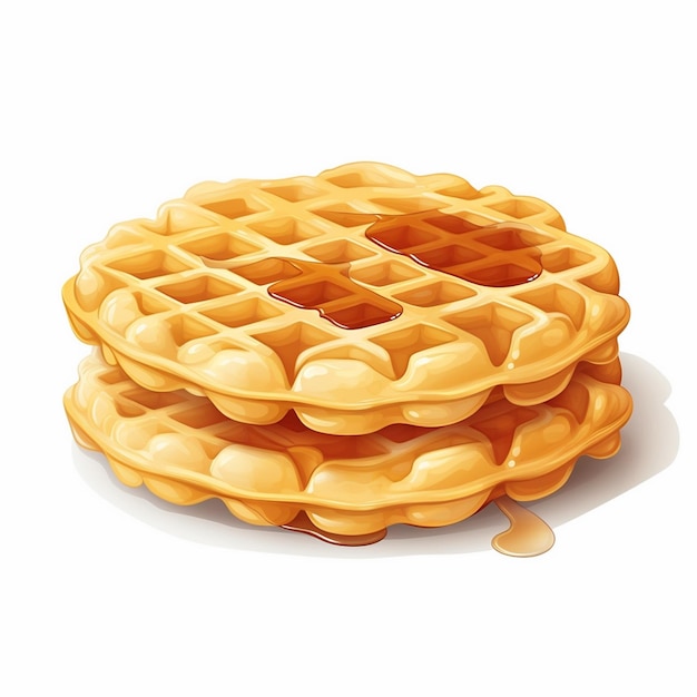 Ilustración de alimentos vector waffle postre bocadillo dulce panadería desayuno fondo oblea iso