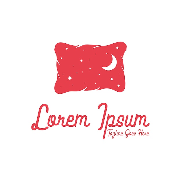 Ilustración de almohada Night Moon Crescent Star para el diseño de logotipo de sueño relajante