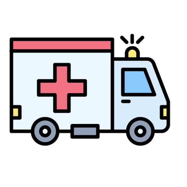 Ilustración de una ambulancia plana