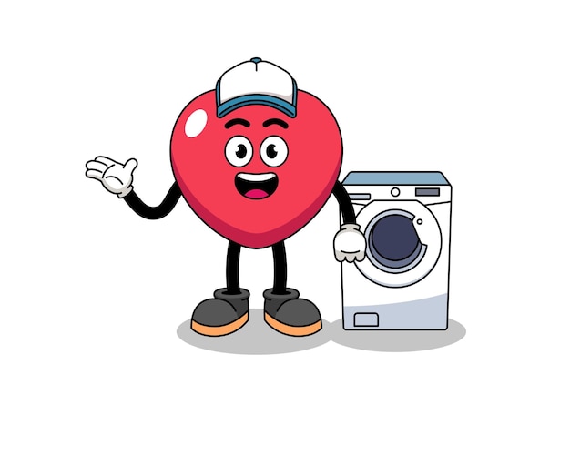 Ilustración de amor como diseño de personajes de hombre de lavandería