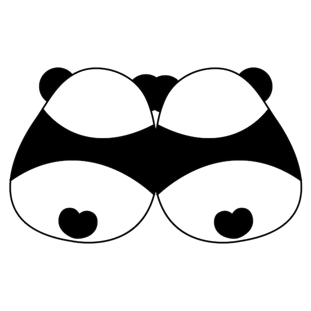 Ilustración de amor lindo para pandas Páginas para colorear vectoriales