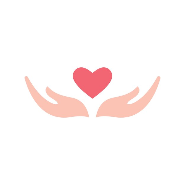 Ilustración de amor y mano.