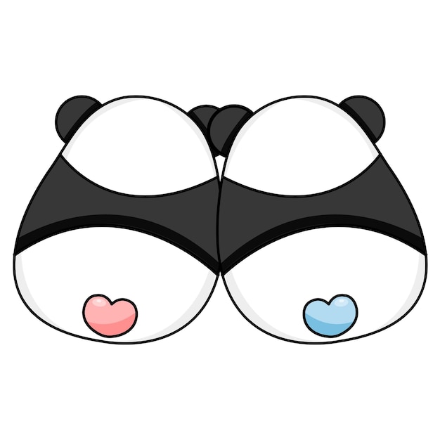 Ilustración de amor de panda muy linda Vector