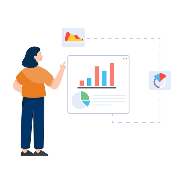 Ilustración de análisis de datos ambientales en diseño plano