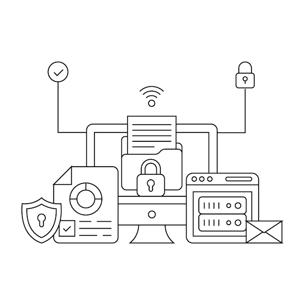 Ilustración de análisis de datos en línea vectorial editable
