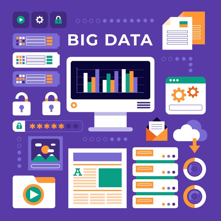 Vector ilustración del analista de datos de diseño plano