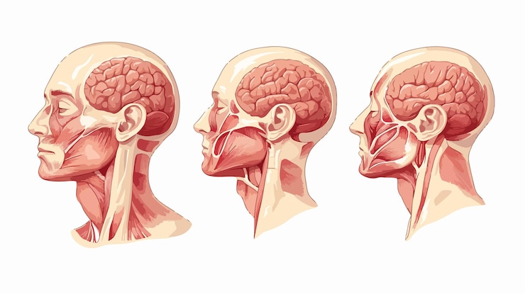 Vector ilustración anatómica detallada vista lateral derecha