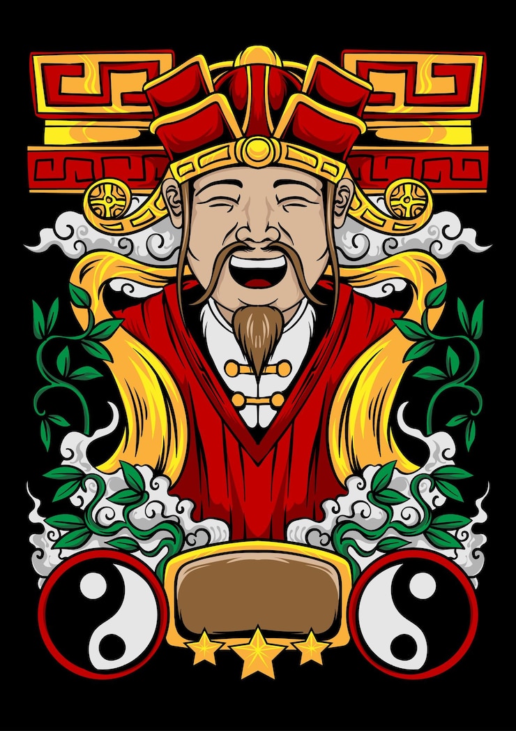 Vector ilustracion anciano chino