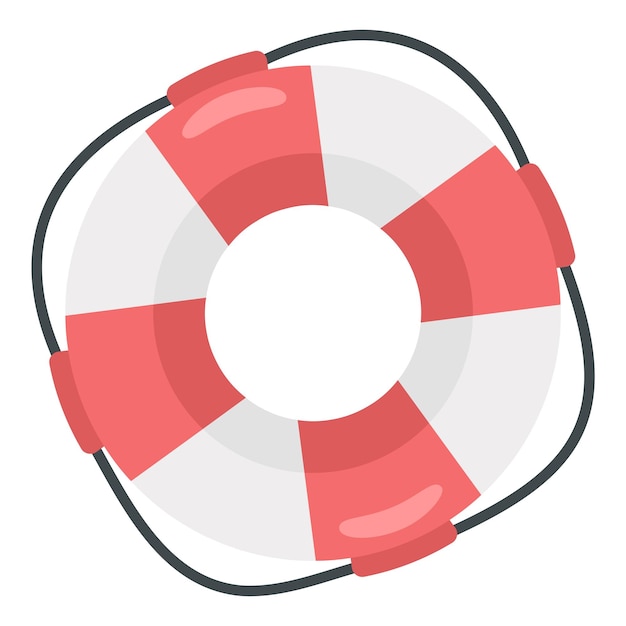 Ilustración de anillo de salvavidas de dibujos animados para el rescate de playa de seguridad