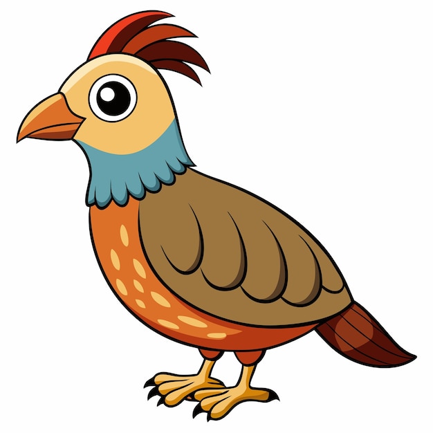 Ilustración de un animal de codorniz lindo en blanco