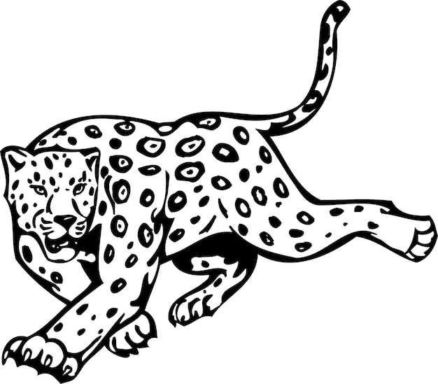 Vector ilustración animal en color blanco y negro este diseño disponible para dibujar y colorear