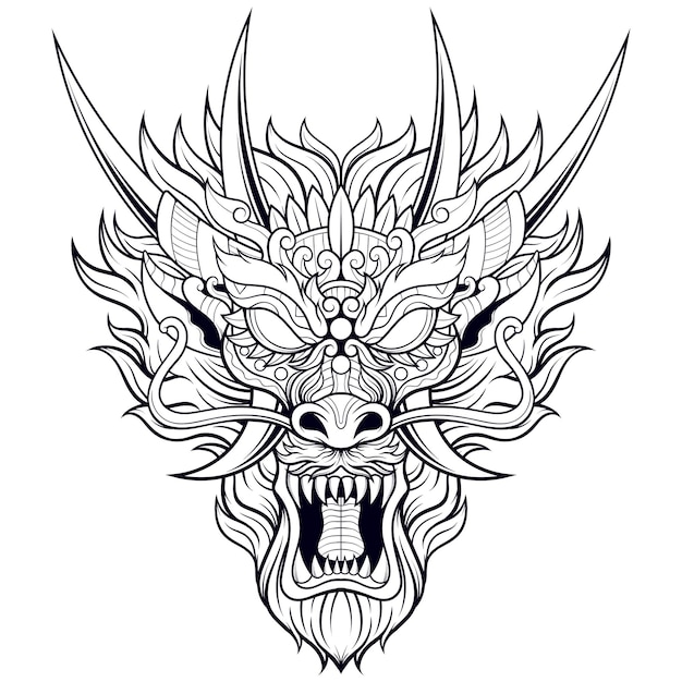 Ilustración animal con dibujo de estilo ornamental.