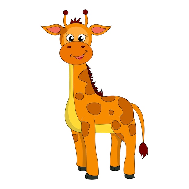 Ilustración animal de dibujos animados de jirafa