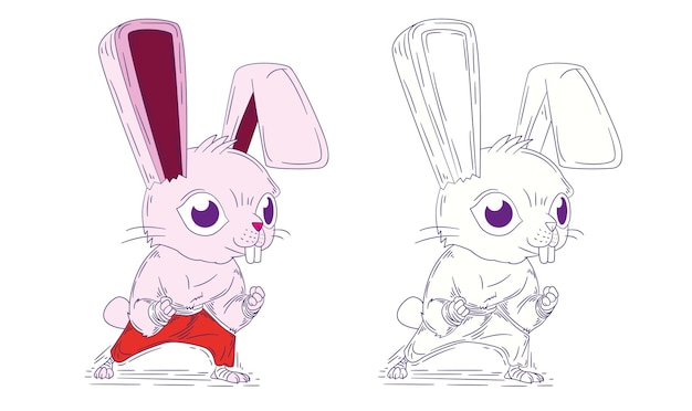 Ilustración de un animal lindo para la página de dibujo de un libro