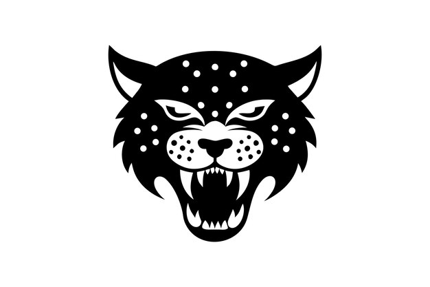 Ilustración de un animal salvaje con cabeza de leopardo para el logotipo