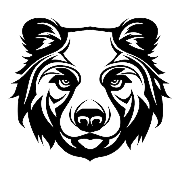 Ilustración de un animal salvaje con cabeza de oso para símbolo o mascota