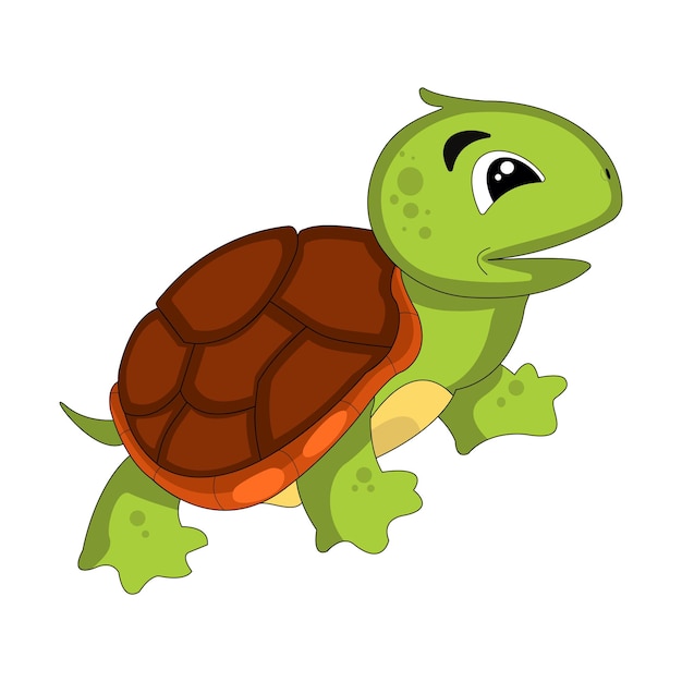 Vector ilustración animal de tortuga marina sobre fondo blanco