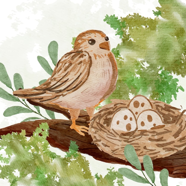 Ilustración de animales del bosque acuarela