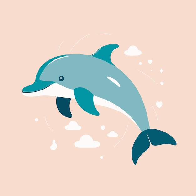 Ilustración de animales de dibujos animados de delfines