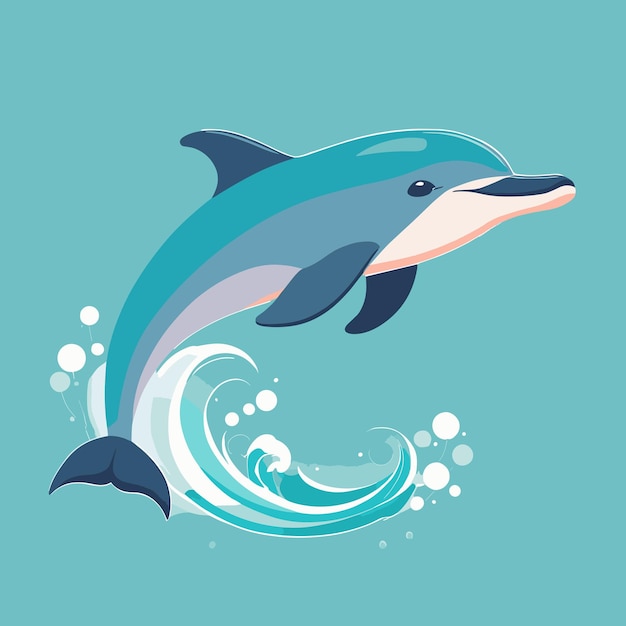 Ilustración de animales de dibujos animados de delfines
