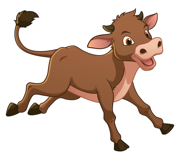Ilustración de animales de dibujos animados de vaca pequeña