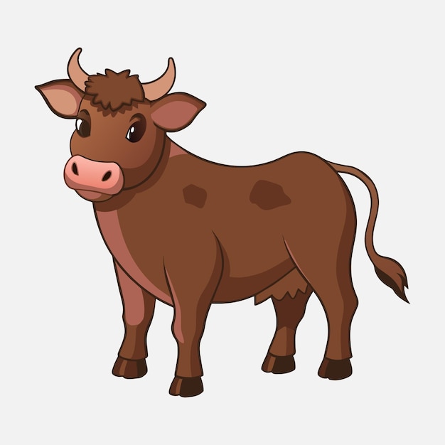 Ilustración de animales de dibujos animados de vacas