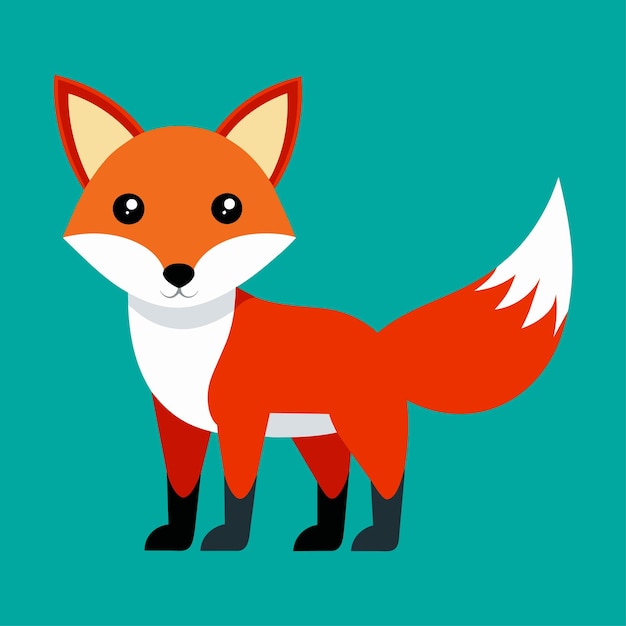 Ilustración de animales de dibujos animados de zorro rojo