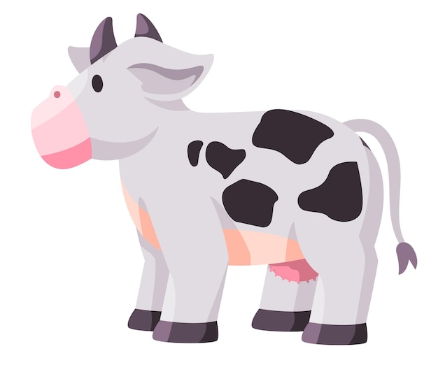 Ilustración de animales de ganado gracioso personaje de dibujos animados amistoso