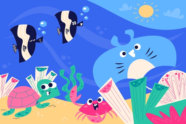 Ilustración de animales salvajes dibujada a mano