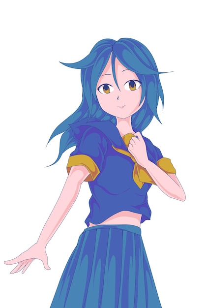 ilustración de anime adolescente