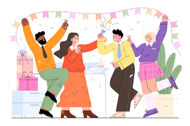 Ilustración de aniversario de trabajo